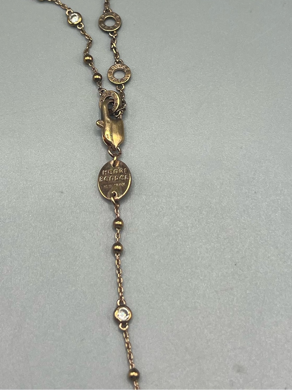 Henri Bendel Rose Gold Bar Drop Pendant Necklace - Picture 4 of 4
